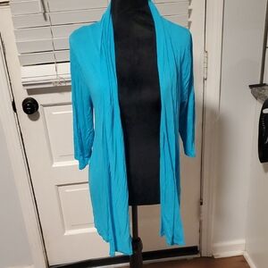 Lane Bryant Vibrant Teal Blue Open Front Cardigan